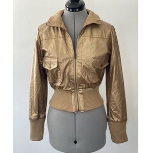 Forever 21 - Gold bomber jacket- size Large